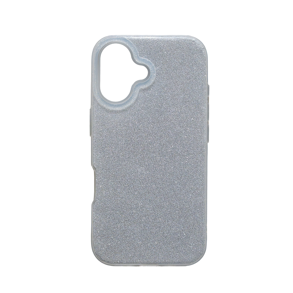 Coque iPhone 16 Plus Pailletée Gris
