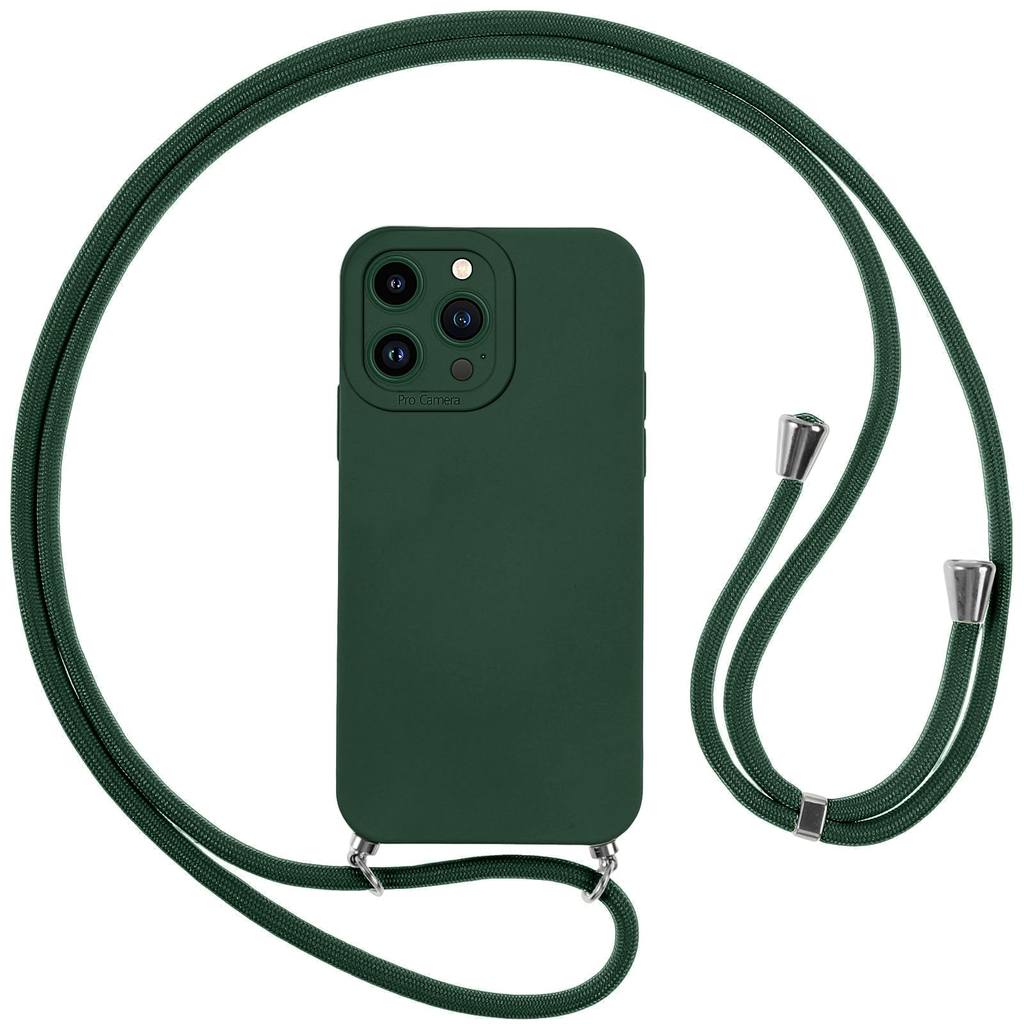Coque iPhone 14 Pro Vert avec lanière