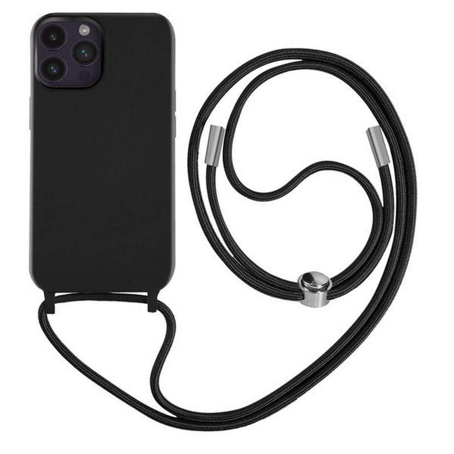 Coque iPhone 14 Pro Noir avec lanière