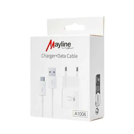 Kit Chargeur 10W Câble USB vers Type-C 1M (Mayline)