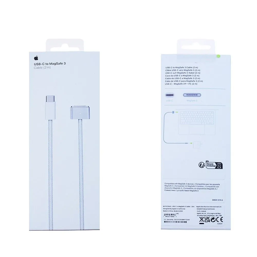 Câble Apple USB-C vers MagSafe 3 (2m) MW613ZM/A Argent Origine