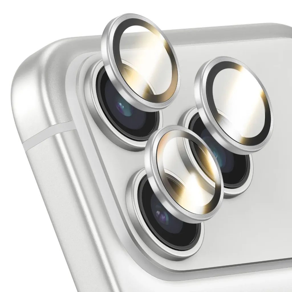 Protection d'Objectif Caméra pour iPhone 17 Pro/17 Pro Max Anti-Rayures Argent