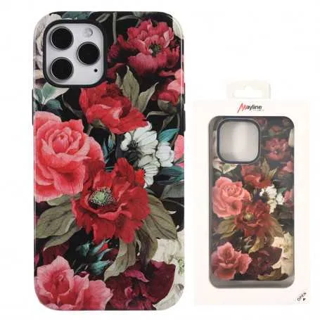 Coque de Protection en Double Marbrée pour iPhone 16 Pro- Rouge (Mayline)