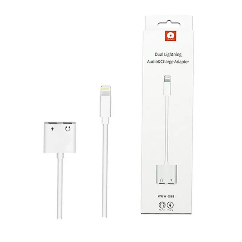 Adaptateur audio et chargeur double Lightning 