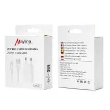 Kit Chargeur Câble USB / Lightning 1M (Mayline) 