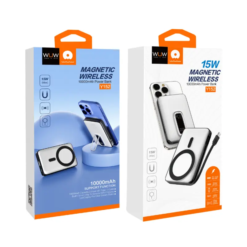 Power Bank 10000mAh 15W Charge rapide +USB C 20W (WUW)