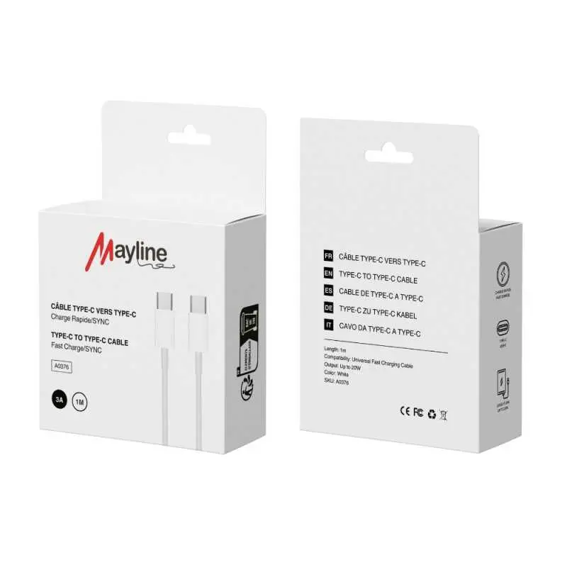 Câble Type-C / Type-C 20W - 1m (Mayline)