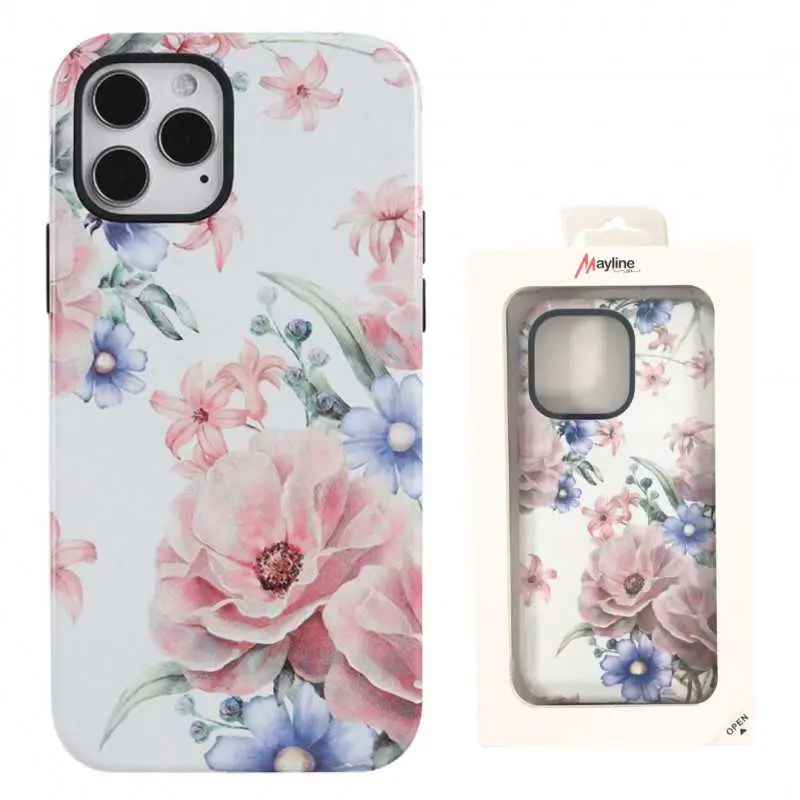 Coque de Protection en Double Marbrée pour iPhone 16 Pro Max - Rose (Mayline)