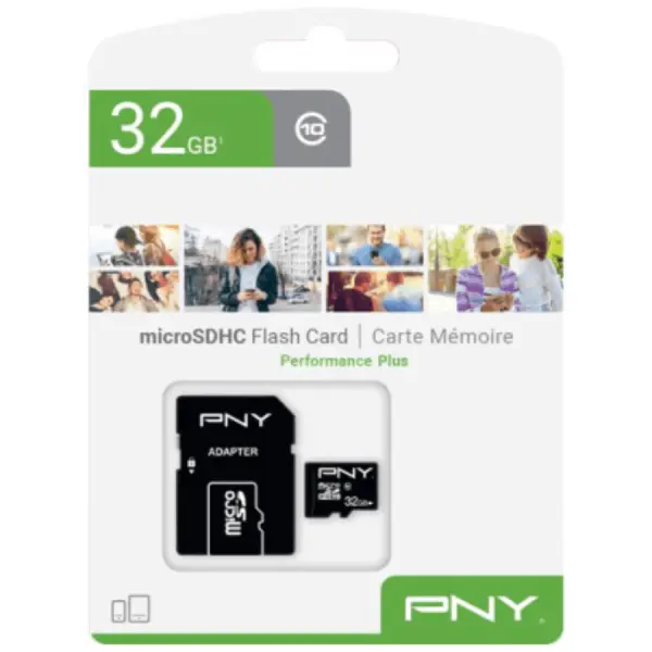 Carte micro SD 32 Go + Adaptateur SD (PNY)