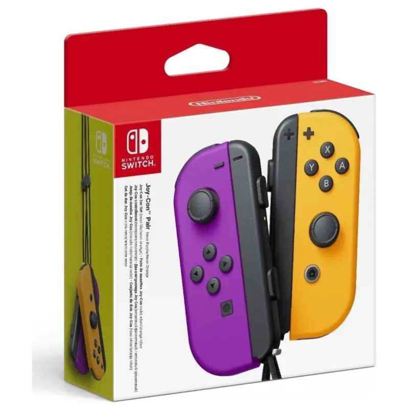 Paire de Manettes Joy-Con Switch Nintendo Violet Fluo / Orange Fluo 